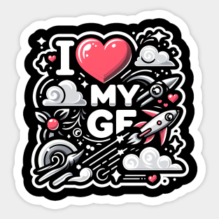 I Love My GF Sticker